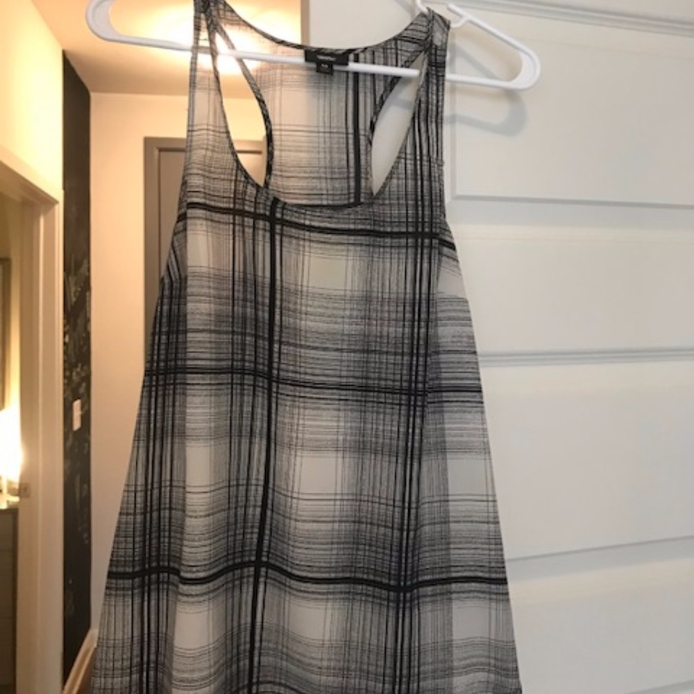 Black plaid racer back tank